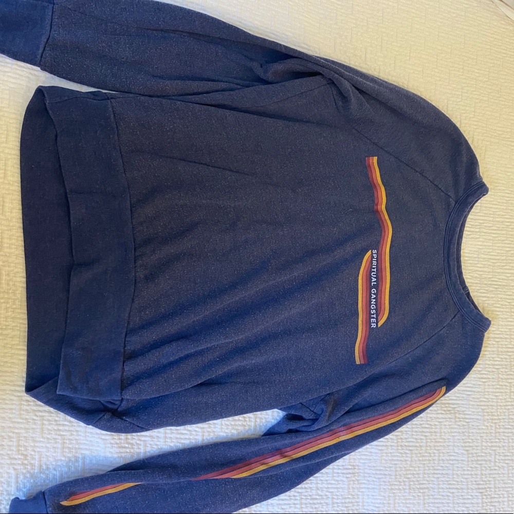 Spiritual Gangster Rainbow Striped Sweatshirt
